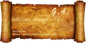 Gácsi Albert névjegykártya