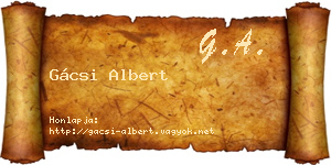 Gácsi Albert névjegykártya