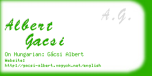 albert gacsi business card