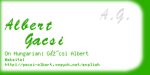 albert gacsi business card